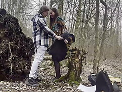 cute busty teen gets fucked in the forest